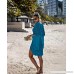 Baonmy Womens Bikini Cover Up Crochet Beach Dress Swimwear Blue02 B07NSMWKDT